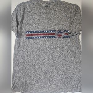 Flag And Anthem T-Shirt XL Grey Patriotic Colored Summer‎ America Themed Tee NEW